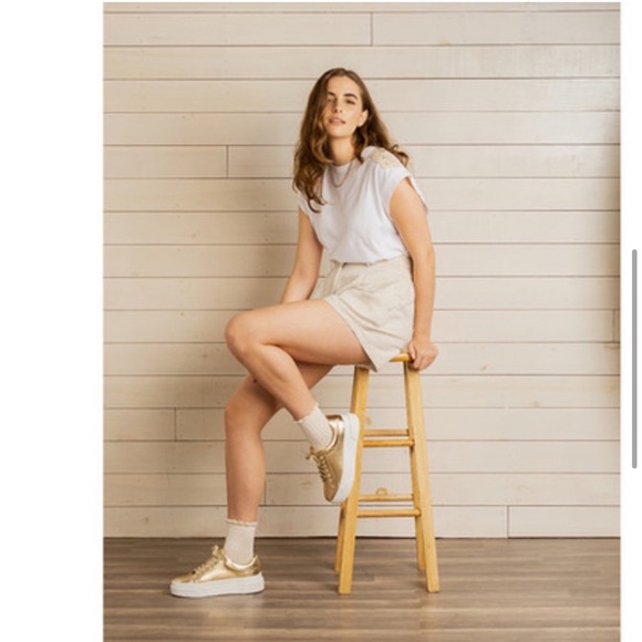 NWT J/SLIDES AMANDA Gold Metallic Sneaker - Picture 6 of 16